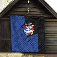 Puerto Rico Quilt with Coqui Frog Symbol and Distressed Flag Design