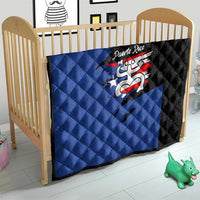 Puerto Rico Quilt with Coqui Frog Symbol and Distressed Flag Design