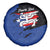 Puerto Rico Spare Tire Cover with Coqui Frog Symbol and Distressed Flag Design