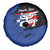 Puerto Rico Spare Tire Cover with Coqui Frog Symbol and Distressed Flag Design