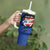 Puerto Rico Tumbler With Handle with Coqui Frog Symbol and Distressed Flag Design