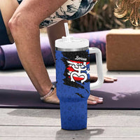 Puerto Rico Tumbler With Handle with Coqui Frog Symbol and Distressed Flag Design