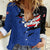 Puerto Rico Women Casual Shirt with Coqui Frog Symbol and Distressed Flag Design