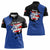 Puerto Rico Women Polo Shirt with Coqui Frog Symbol and Distressed Flag Design
