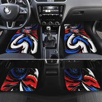Puerto Rico Rooster Car Mats with Flag Design and Tropical Hibiscus Flowers
