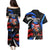 Puerto Rico Rooster Couples Matching Puletasi and Hawaiian Shirt with Flag Design and Tropical Hibiscus Flowers