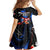 Puerto Rico Rooster Family Matching Off Shoulder Short Dress and Hawaiian Shirt with Flag Design and Tropical Hibiscus Flowers