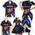 Puerto Rico Rooster Family Matching Short Sleeve Bodycon Dress and Hawaiian Shirt with Flag Design and Tropical Hibiscus Flowers