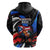 Puerto Rico Rooster Hoodie with Flag Design and Tropical Hibiscus Flowers