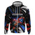 Puerto Rico Rooster Hoodie with Flag Design and Tropical Hibiscus Flowers