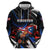 Puerto Rico Rooster Hoodie with Flag Design and Tropical Hibiscus Flowers