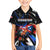 Puerto Rico Rooster Kid Hawaiian Shirt with Flag Design and Tropical Hibiscus Flowers
