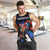Puerto Rico Rooster Men Tank Top with Flag Design and Tropical Hibiscus Flowers