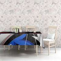 Puerto Rico Rooster Tablecloth with Flag Design and Tropical Hibiscus Flowers