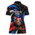 Puerto Rico Rooster Women Polo Shirt with Flag Design and Tropical Hibiscus Flowers