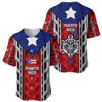 Puerto Rico Baseball Jersey with Tribal Patterns, Flag Emblem, and Taino Symbol Design