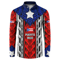 Puerto Rico Button Sweatshirt with Tribal Patterns, Flag Emblem, and Taino Symbol Design