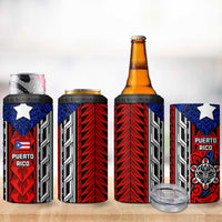 Puerto Rico 4 in 1 Can Cooler Tumbler with Tribal Patterns, Flag Emblem, and Taino Symbol Design
