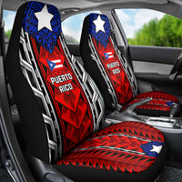 Puerto Rico Car Seat Cover with Tribal Patterns, Flag Emblem, and Taino Symbol Design