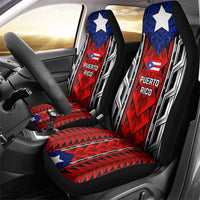 Puerto Rico Car Seat Cover with Tribal Patterns, Flag Emblem, and Taino Symbol Design