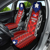 Puerto Rico Car Seat Cover with Tribal Patterns, Flag Emblem, and Taino Symbol Design