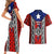 Puerto Rico Couples Matching Short Sleeve Bodycon Dress and Hawaiian Shirt with Tribal Patterns, Flag Emblem, and Taino Symbol Design