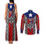 Puerto Rico Couples Matching Tank Maxi Dress and Long Sleeve Button Shirt with Tribal Patterns, Flag Emblem, and Taino Symbol Design