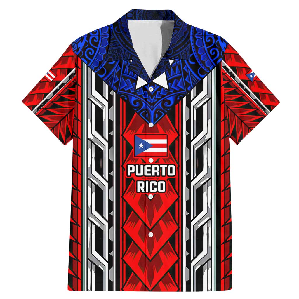 Puerto Rico Family Matching Mermaid Dress and Hawaiian Shirt with Tribal Patterns, Flag Emblem, and Taino Symbol Design