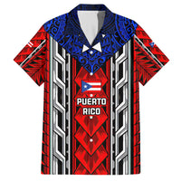 Puerto Rico Family Matching Off The Shoulder Long Sleeve Dress and Hawaiian Shirt with Tribal Patterns, Flag Emblem, and Taino Symbol Design