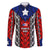 Puerto Rico Family Matching Off The Shoulder Long Sleeve Dress and Hawaiian Shirt with Tribal Patterns, Flag Emblem, and Taino Symbol Design
