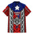 Puerto Rico Family Matching Off Shoulder Maxi Dress and Hawaiian Shirt with Tribal Patterns, Flag Emblem, and Taino Symbol Design
