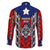 Puerto Rico Family Matching Off Shoulder Maxi Dress and Hawaiian Shirt with Tribal Patterns, Flag Emblem, and Taino Symbol Design
