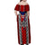 Puerto Rico Family Matching Off Shoulder Maxi Dress and Hawaiian Shirt with Tribal Patterns, Flag Emblem, and Taino Symbol Design