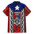 Puerto Rico Family Matching Short Sleeve Bodycon Dress and Hawaiian Shirt with Tribal Patterns, Flag Emblem, and Taino Symbol Design