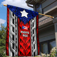 Puerto Rico Garden Flag with Tribal Patterns, Flag Emblem, and Taino Symbol Design