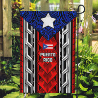 Puerto Rico Garden Flag with Tribal Patterns, Flag Emblem, and Taino Symbol Design