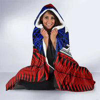 Puerto Rico Hooded Blanket with Tribal Patterns, Flag Emblem, and Taino Symbol Design