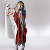 Puerto Rico Hooded Blanket with Tribal Patterns, Flag Emblem, and Taino Symbol Design