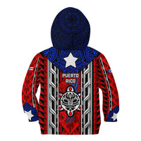 Puerto Rico Kid Hoodie with Tribal Patterns, Flag Emblem, and Taino Symbol Design