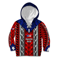Puerto Rico Kid Hoodie with Tribal Patterns, Flag Emblem, and Taino Symbol Design