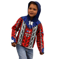 Puerto Rico Kid Hoodie with Tribal Patterns, Flag Emblem, and Taino Symbol Design