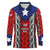 Puerto Rico Long Sleeve Polo Shirt with Tribal Patterns, Flag Emblem, and Taino Symbol Design