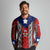 Puerto Rico Long Sleeve Polo Shirt with Tribal Patterns, Flag Emblem, and Taino Symbol Design