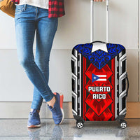 Puerto Rico Luggage Cover with Tribal Patterns, Flag Emblem, and Taino Symbol Design