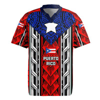 Puerto Rico Rugby Jersey with Tribal Patterns, Flag Emblem, and Taino Symbol Design