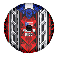 Puerto Rico Spare Tire Cover with Tribal Patterns, Flag Emblem, and Taino Symbol Design