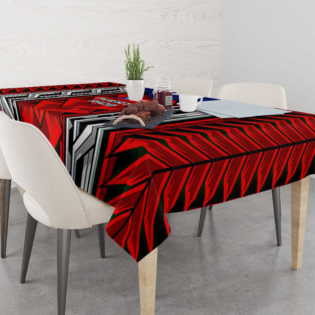 Puerto Rico Tablecloth with Tribal Patterns, Flag Emblem, and Taino Symbol Design