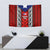 Puerto Rico Tapestry with Tribal Patterns, Flag Emblem, and Taino Symbol Design
