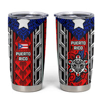 Puerto Rico Tumbler Cup with Tribal Patterns, Flag Emblem, and Taino Symbol Design