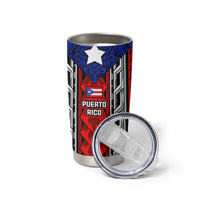 Puerto Rico Tumbler Cup with Tribal Patterns, Flag Emblem, and Taino Symbol Design